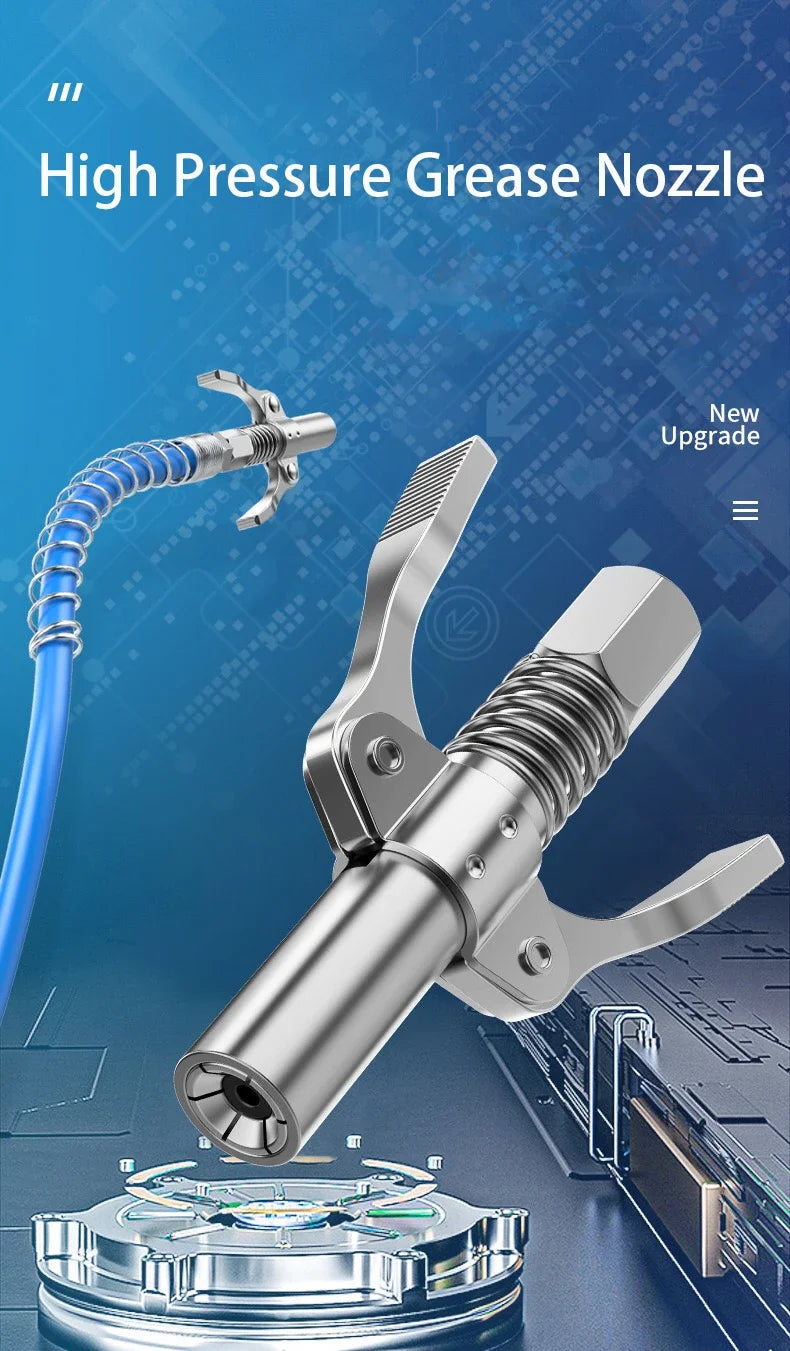 Grease Guns Coupler Heavy-Duty Oil Injector Pump Syringe Lubrication Nozzle Tooling Manual Greaser Fat Press Tip Car Accessories
