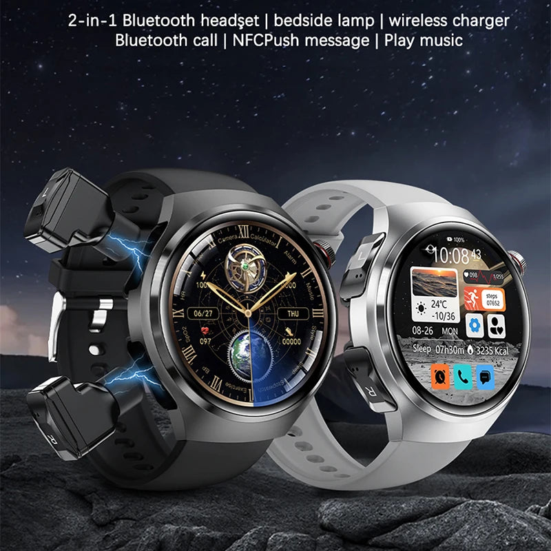 2025 New for HUAWEI Original Premium GPS Smart Watch TWS 2 in 1 NFC Bluetooth Call Earphone Heart Rate Waterproof Smart Bracelet