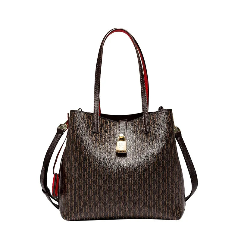 CH Women's Bag 2024 New Large Capacity  Single Shoulder Messenger  Small Bucket Bag 100% Leather Metal Decoration