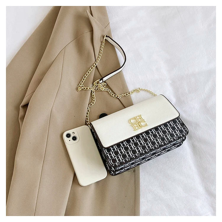 CH Pure Color Design Classic Ladies Crossbody Bag Fashion Luxury Brand Multi Embossed Ladies Handbag Ladies Shoulder Bag