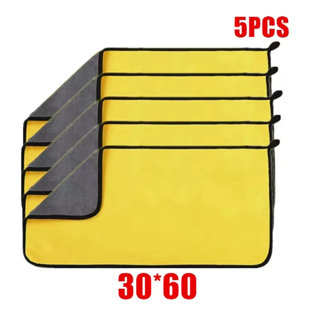 1/2/5 pcs ultra-fine fiber cleaning towels car cleaning cloth professional details car drying and washing towel accessories