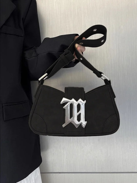 Casual Bags For Women Luxury Designer Brand Handbags And Purses 2024 New In PU Nubuck Sheet Metal Decoration Crossbody Bag Small