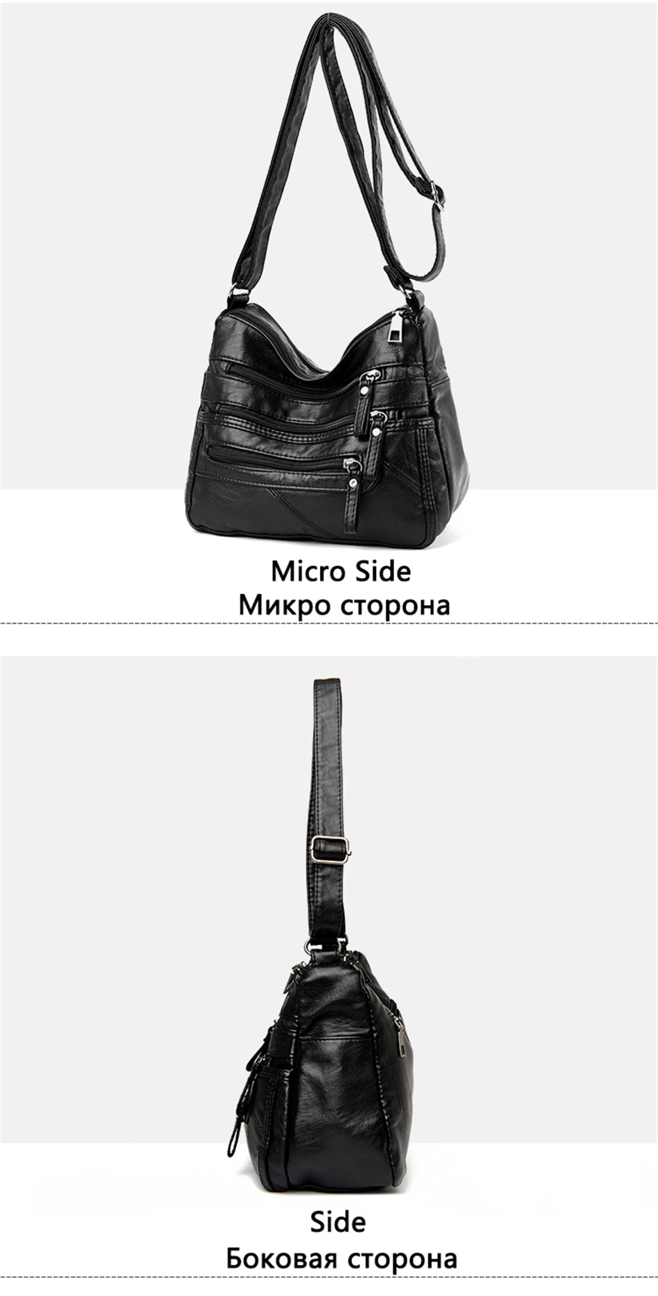 High Quality Women's Soft PU Leather Shoulder Bags Multi-Layer Pockets Classic Crossbody Bag Luxury Designer Handbags and Purses