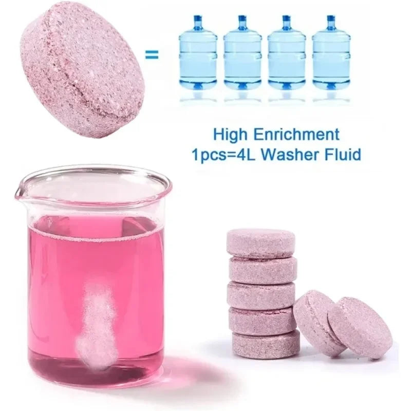Car Windshield Glass Concentrated Washer Tablets Car Effervescent Washer Fluid Wiper Glass Solid Cleaning Tablets for Car Window