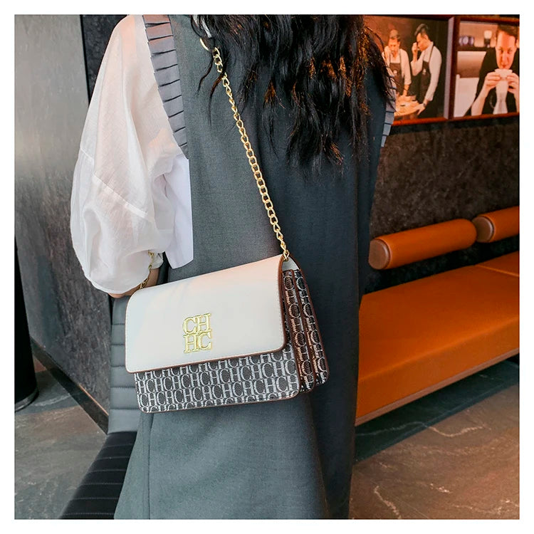 CH Pure Color Design Classic Ladies Crossbody Bag Fashion Luxury Brand Multi Embossed Ladies Handbag Ladies Shoulder Bag