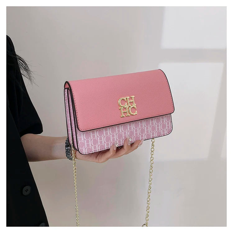 CH Pure Color Design Classic Ladies Crossbody Bag Fashion Luxury Brand Multi Embossed Ladies Handbag Ladies Shoulder Bag