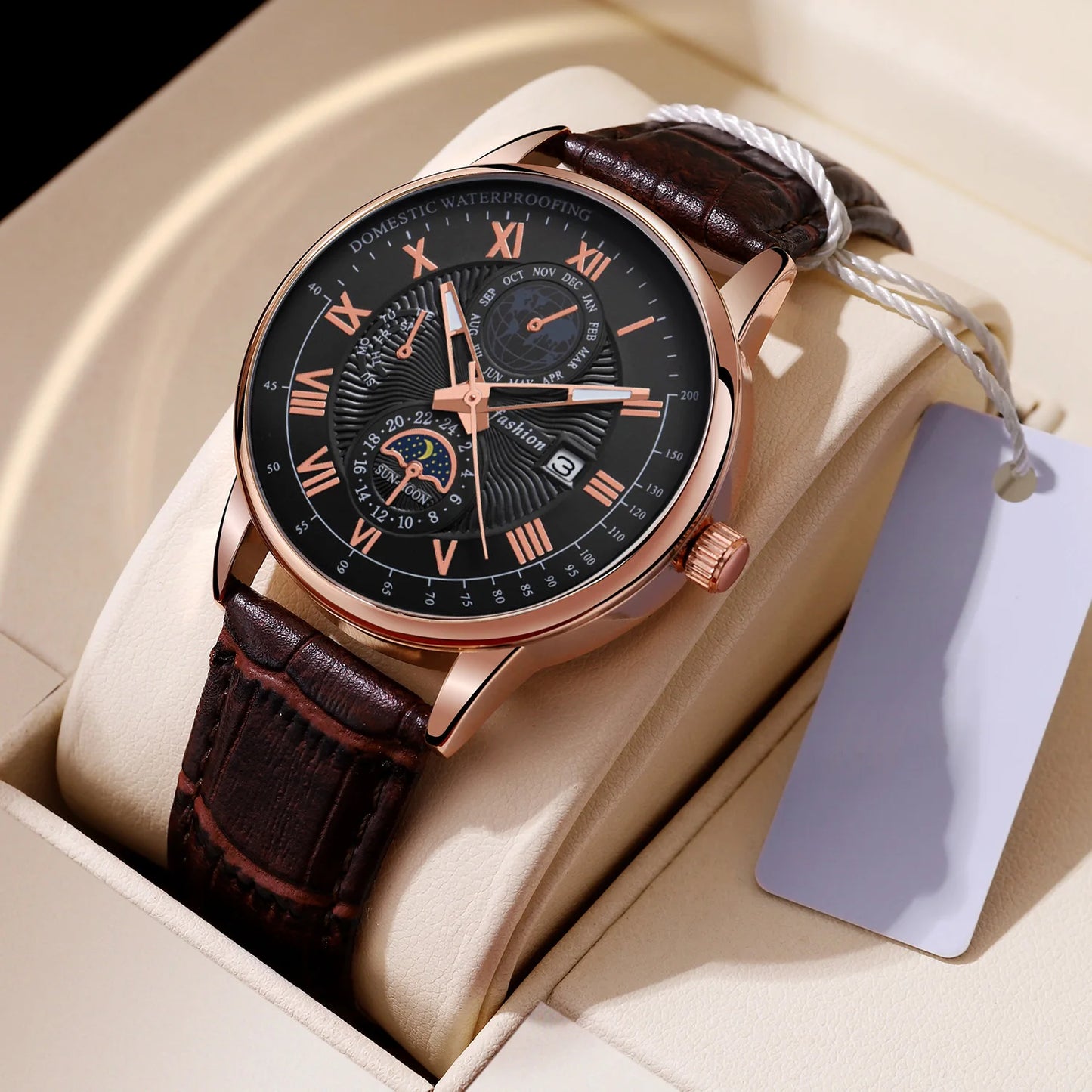 China Brand ACHENGY Men Watch Fashion Top Luxury Sport Men's Wristwatch Waterproof Luminous Leather Date Quartz Watches Manclock