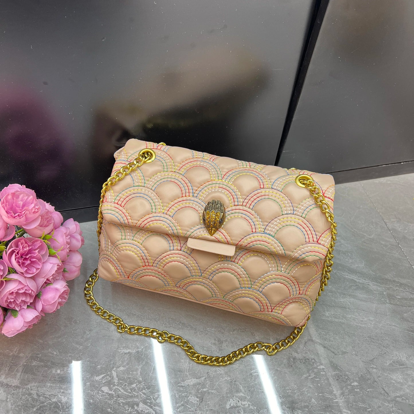 2024 New Season Fashion Textured Shoulder Bag, Simple and Versatile Tote, Designer Stitched Solid Color Crossbody Bag