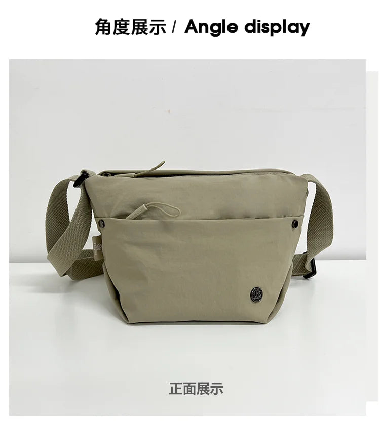 Ultra-light Nylon Crossbody Bag for Women Adjustable Wide Strap Lightweight Women's Bag Zipper Closure Stylish Messenger Bag