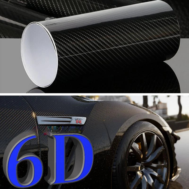 6D Carbon Fiber Vinyl High Glossy Black 6D Texture Film Wrap Car Motocycle Decal Sticker Color Change