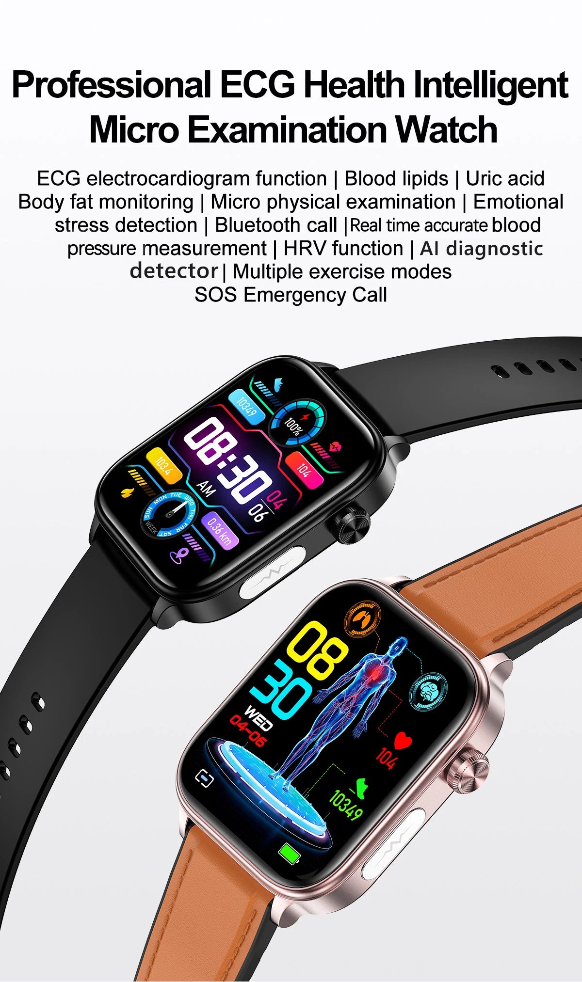 For Xiaomi ECG+PPG Monitoring Smart Watch Women Body Composition Blood Lipid Uric Acid Women Menstrual Health Tracker Smartwatch