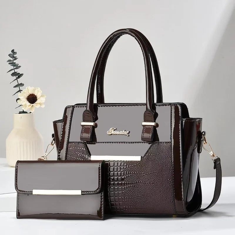 New Large Capacity Crocodile Print Handbag Mother Bag Women's Bag High Quality Shoulder Tote Bag
