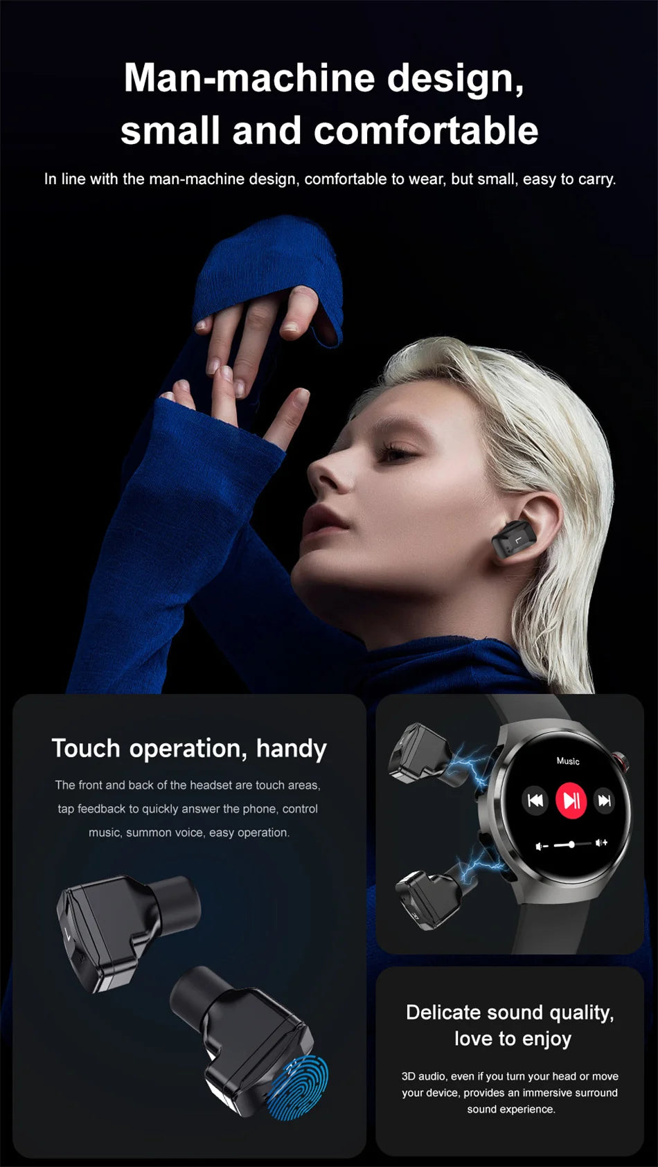 2025 New for HUAWEI Original Premium GPS Smart Watch TWS 2 in 1 NFC Bluetooth Call Earphone Heart Rate Waterproof Smart Bracelet