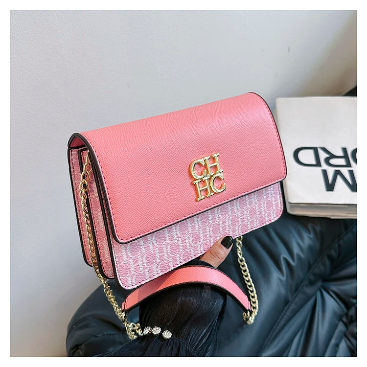 CH Pure Color Design Classic Ladies Crossbody Bag Fashion Luxury Brand Multi Embossed Ladies Handbag Ladies Shoulder Bag