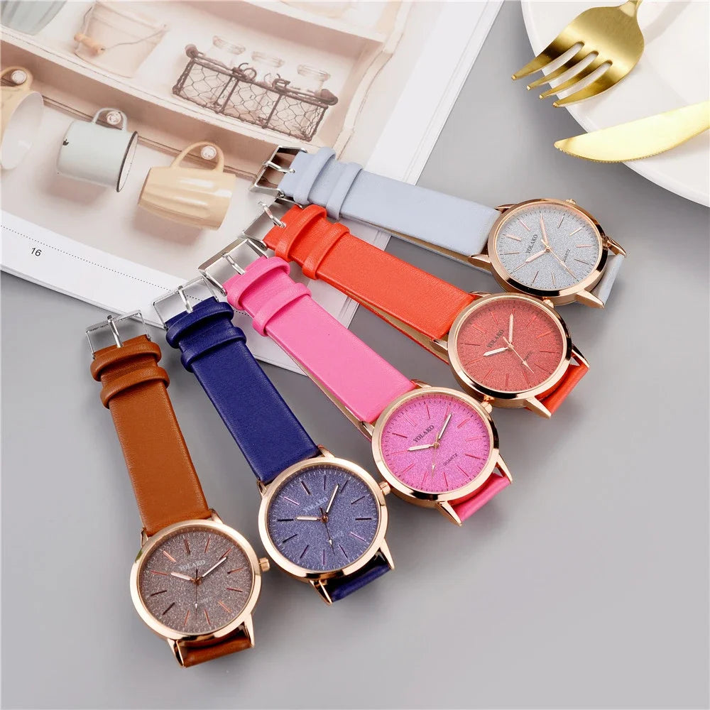 Fashion Women Leather Quartz watch