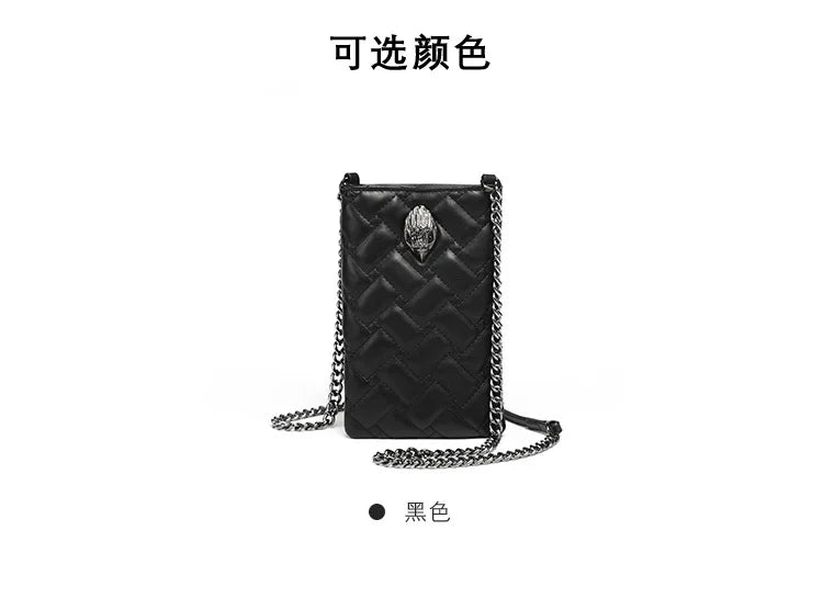 2024 New Trendy Women's Bag with Herringbone Chain Shoulder Bag, Crossbody Bag, Eagle Head, and Phone Bag