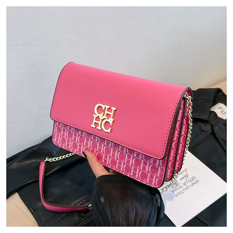CH Pure Color Design Classic Ladies Crossbody Bag Fashion Luxury Brand Multi Embossed Ladies Handbag Ladies Shoulder Bag