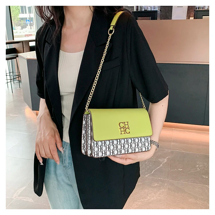 CH Pure Color Design Classic Ladies Crossbody Bag Fashion Luxury Brand Multi Embossed Ladies Handbag Ladies Shoulder Bag