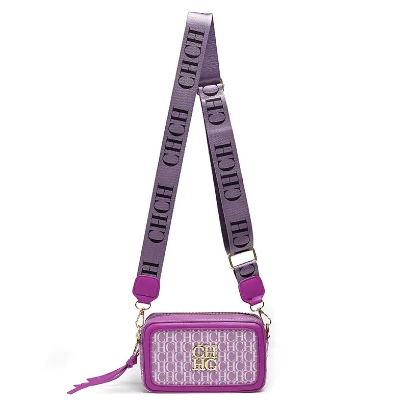 CH Women's Crossbody Bag Letter High Quality Bag Fashion Women's Elegant Shoulder Bag Square Design Solid Color Classic Trendy