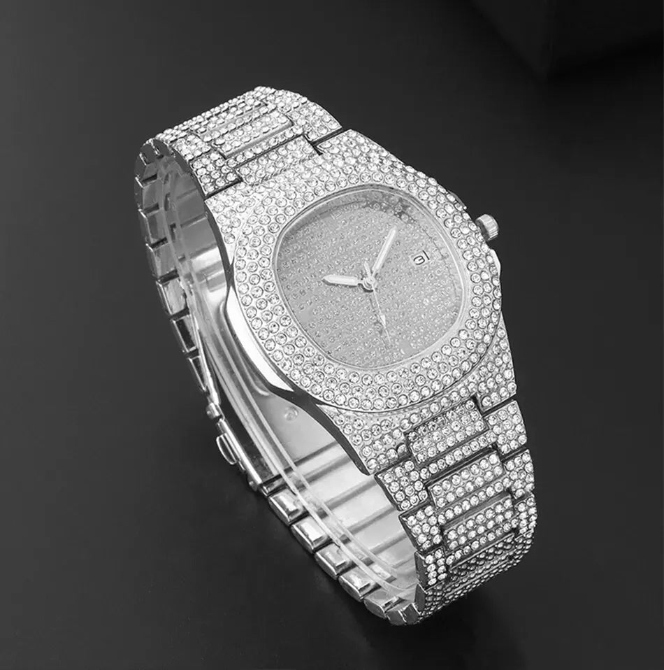 Luxury Fashion Mens Stainless Steel Watches Male Sports Quartz Wristwatch Calendar Luminous Clock Men Business Casual Watch