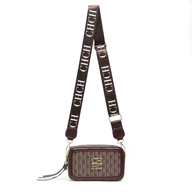 CH Women's Crossbody Bag Letter High Quality Bag Fashion Women's Elegant Shoulder Bag Square Design Solid Color Classic Trendy