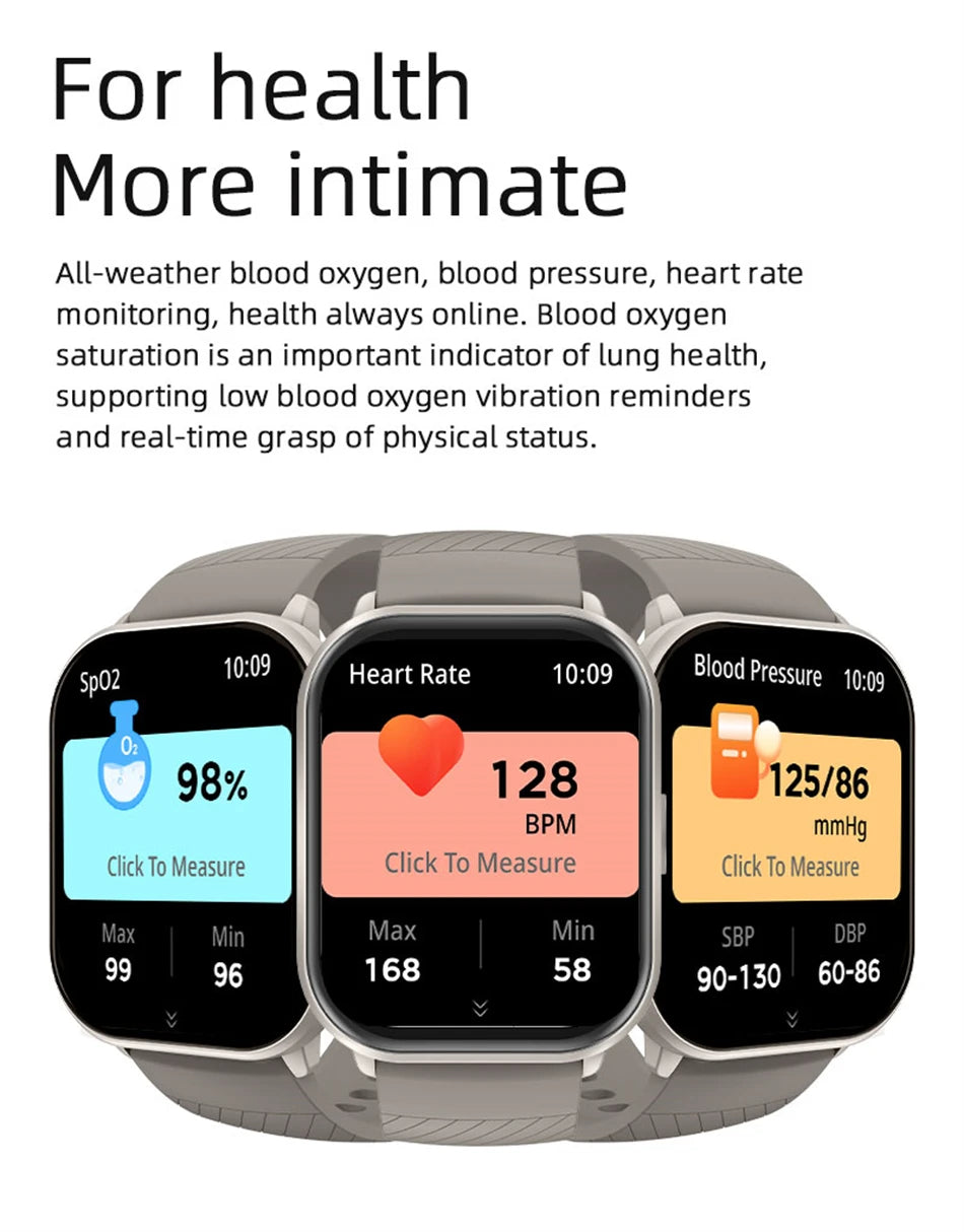 2024 New For Xiaomi Huawei Samsung Smart Watch Men Women Heart Rate Blood Pressure Fitness Tracker Bluetooth Call Smartwatch Man