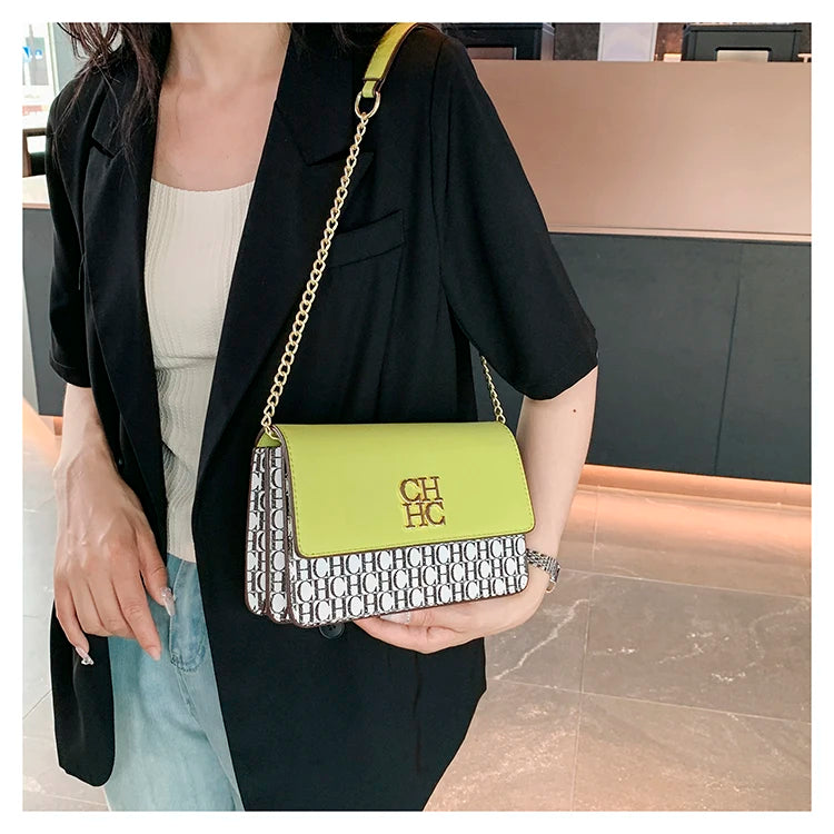 CH Pure Color Design Classic Ladies Crossbody Bag Fashion Luxury Brand Multi Embossed Ladies Handbag Ladies Shoulder Bag
