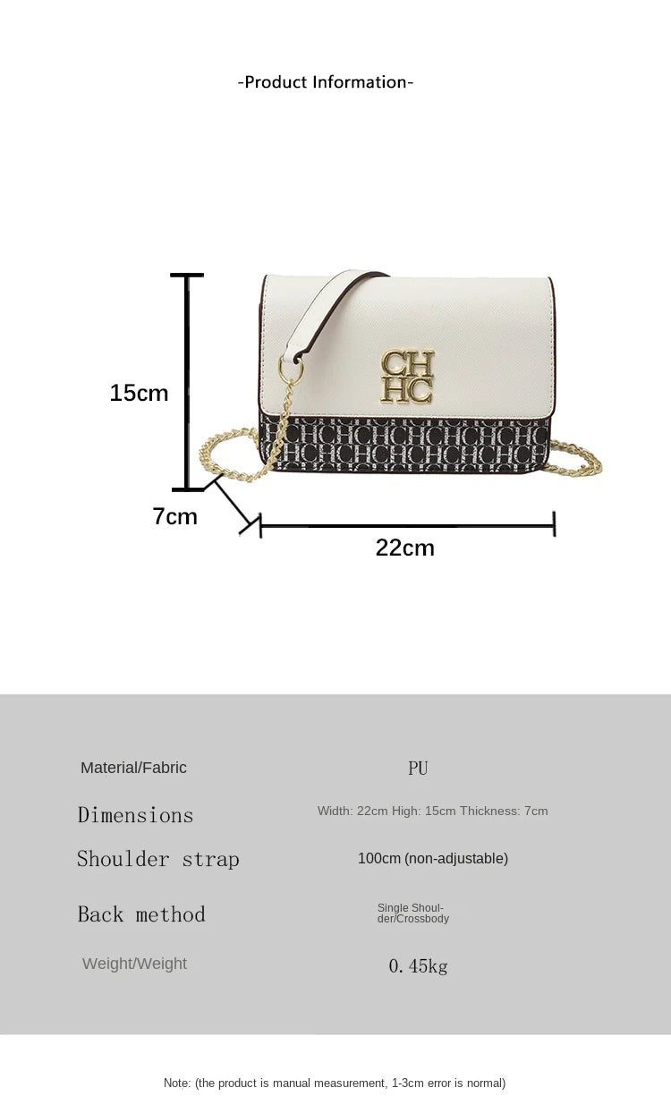 CH Pure Color Design Classic Ladies Crossbody Bag Fashion Luxury Brand Multi Embossed Ladies Handbag Ladies Shoulder Bag