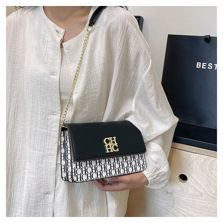 CH Pure Color Design Classic Ladies Crossbody Bag Fashion Luxury Brand Multi Embossed Ladies Handbag Ladies Shoulder Bag