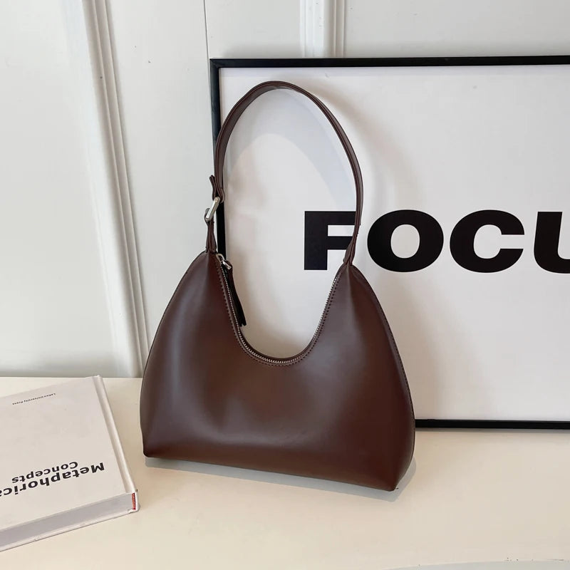 MOODS Fashion Underarm Shoulder Bags For Women PU Leather Pure Color Armpit Hobo Bag 2024 New Luxury Designer Purses And Handbag