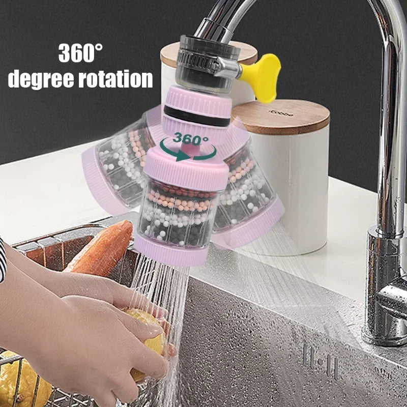 6-Layers Universal Kitchen Faucet Purifier Tap Filter Water Saving Bubbler Activated Carbon Filtration Shower Head Nozzle Filter