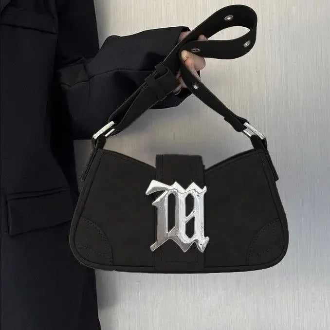 Casual Bags For Women Luxury Designer Brand Handbags And Purses 2024 New In PU Nubuck Sheet Metal Decoration Crossbody Bag Small