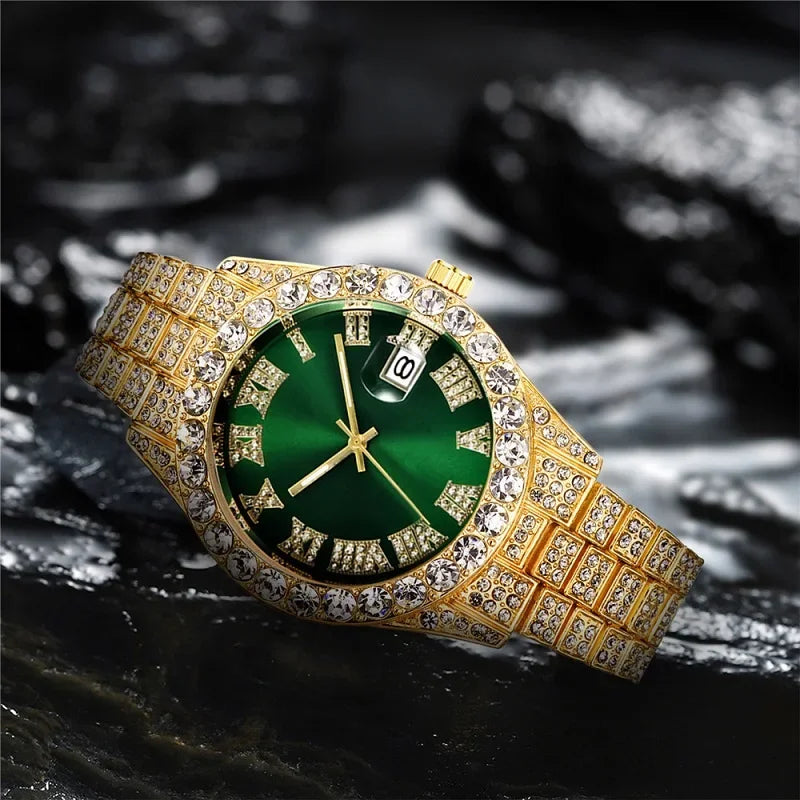 Hip hop Watch Male watch luxury water proof Brand watches Stainless steel Round Clock Men quartz wristwatches Gift boyfriend