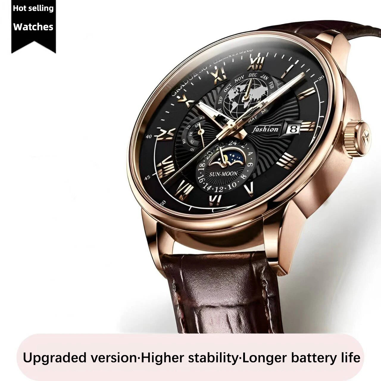 China Brand ACHENGY Men Watch Fashion Top Luxury Sport Men's Wristwatch Waterproof Luminous Leather Date Quartz Watches Manclock