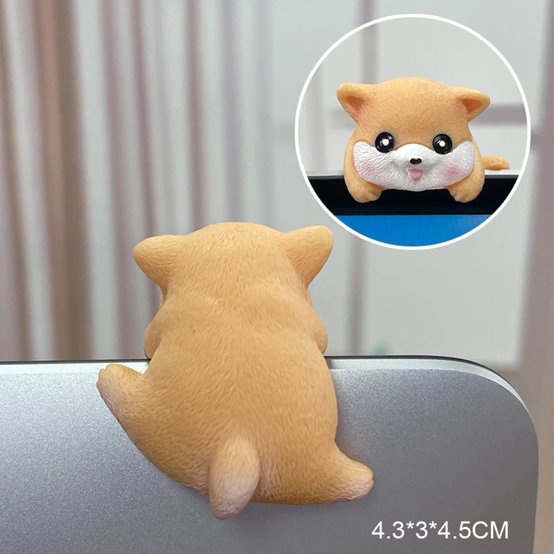 Creative Resin Car Center Console Navigator Screen Lying Panda Animal Decoration Computer Display Koala Model Pig Bear Toy Gift