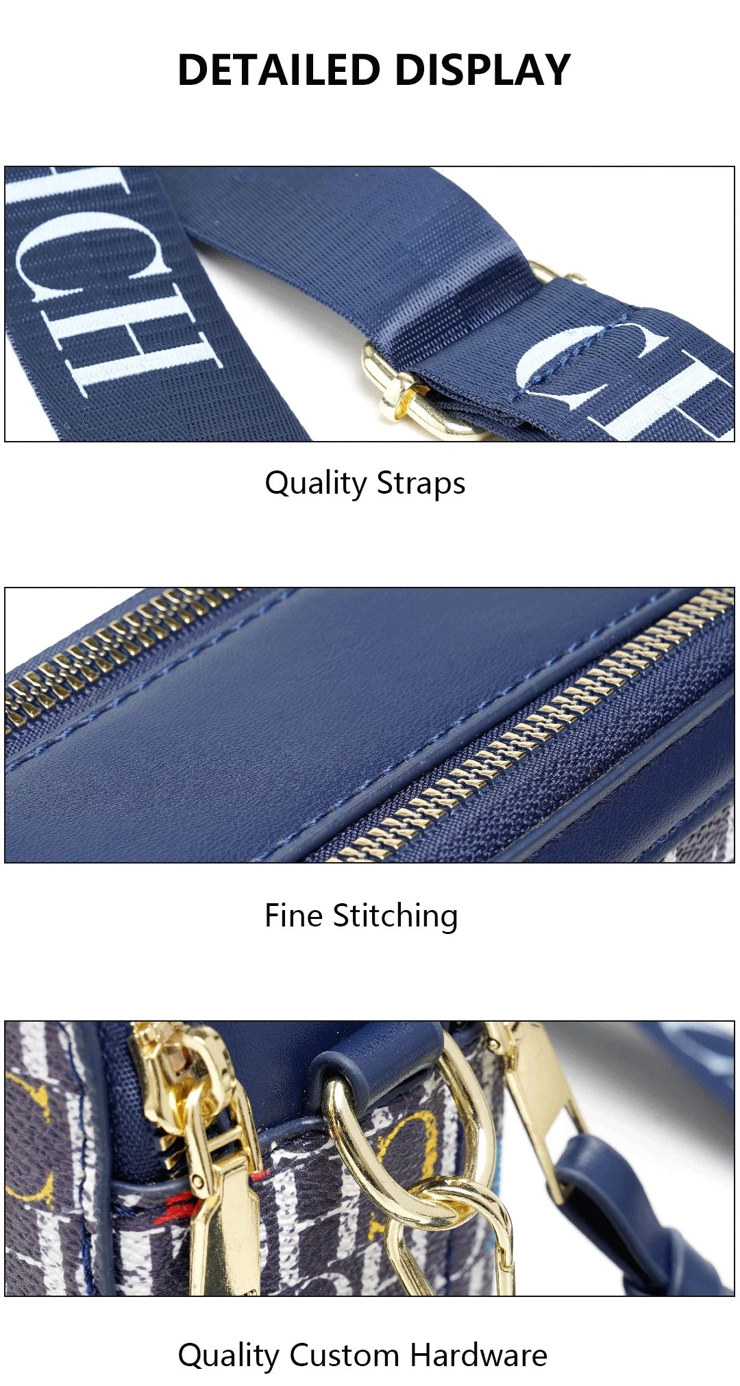 CH Women's Crossbody Bag Letter High Quality Bag Fashion Women's Elegant Shoulder Bag Square Design Solid Color Classic Trendy