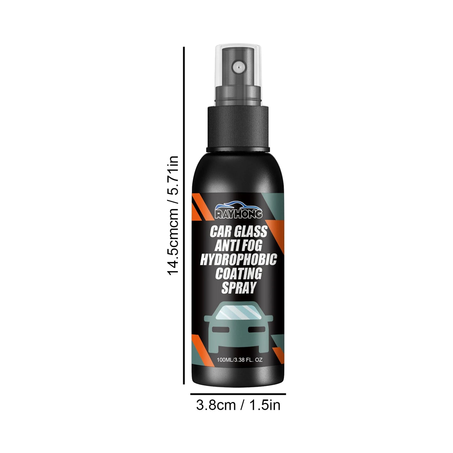 Hydrophobic Windshield Spray - Water Repellent Anti-Fog Coating for Car & Mirrors,Quick-Drying Streak-Free Protection & Cleaning