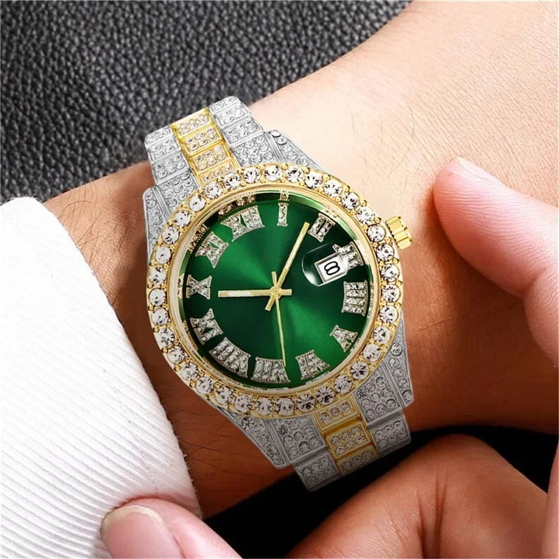 Hip hop Watch Male watch luxury water proof Brand watches Stainless steel Round Clock Men quartz wristwatches Gift boyfriend