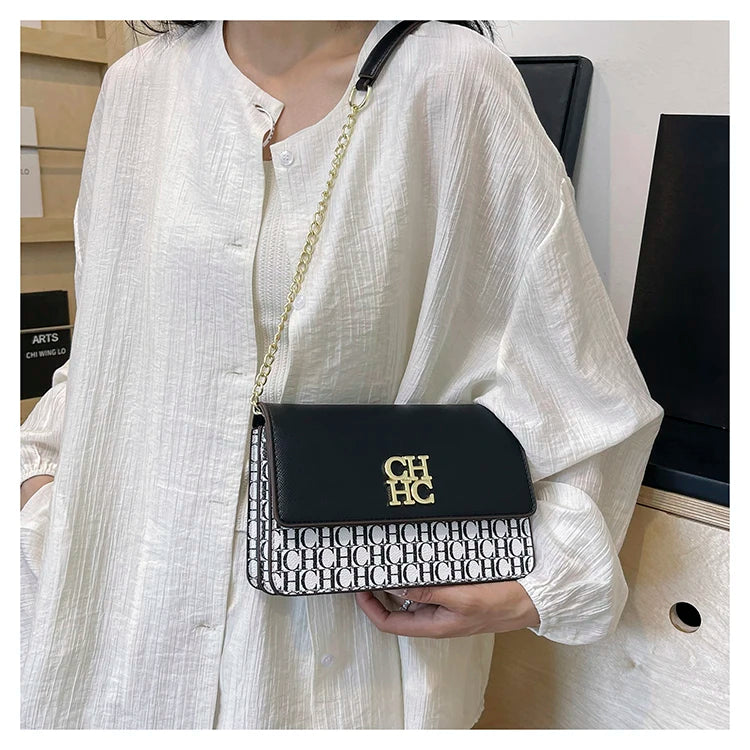 CH Pure Color Design Classic Ladies Crossbody Bag Fashion Luxury Brand Multi Embossed Ladies Handbag Ladies Shoulder Bag