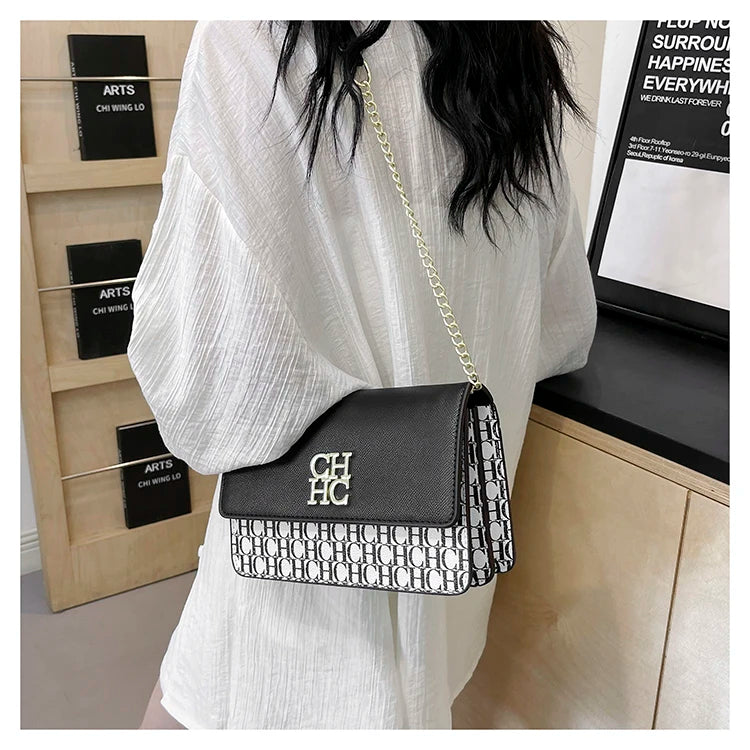 CH Pure Color Design Classic Ladies Crossbody Bag Fashion Luxury Brand Multi Embossed Ladies Handbag Ladies Shoulder Bag