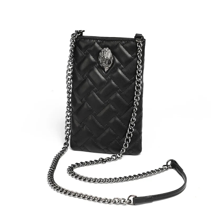 2024 New Trendy Women's Bag with Herringbone Chain Shoulder Bag, Crossbody Bag, Eagle Head, and Phone Bag