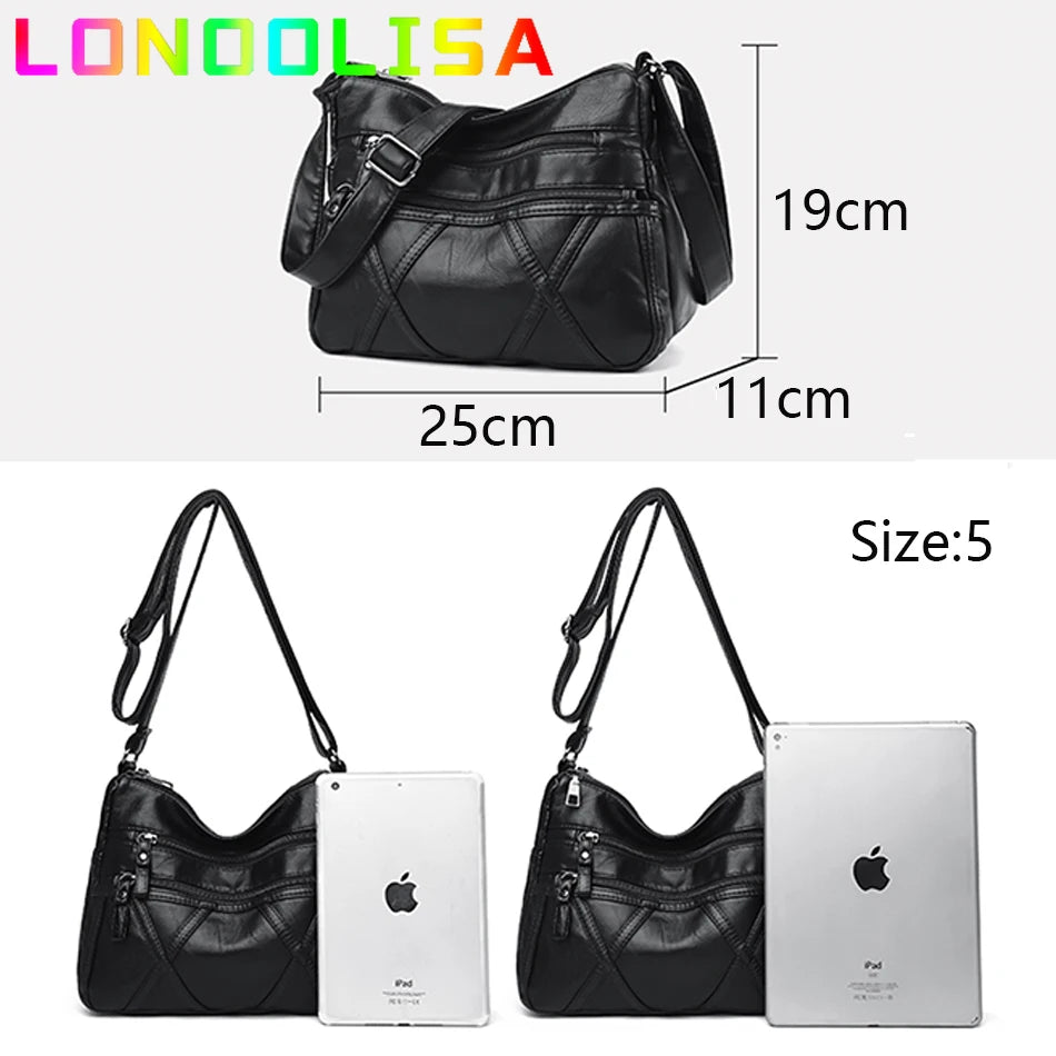 High Quality Women's Soft PU Leather Shoulder Bags Multi-Layer Pockets Classic Crossbody Bag Luxury Designer Handbags and Purses