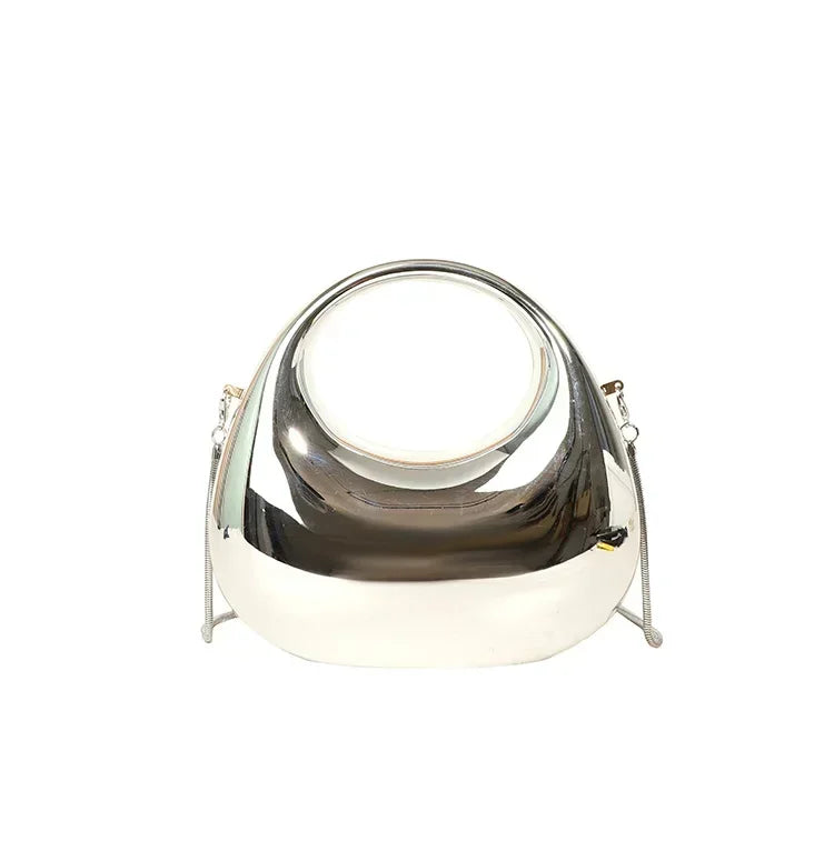 Hot Selling Women's Crossbody Bag 2025 New PVC Metallic Luster Half Moon Party Banquet Women's Bag Luxury Handbag Bolso De Mujer