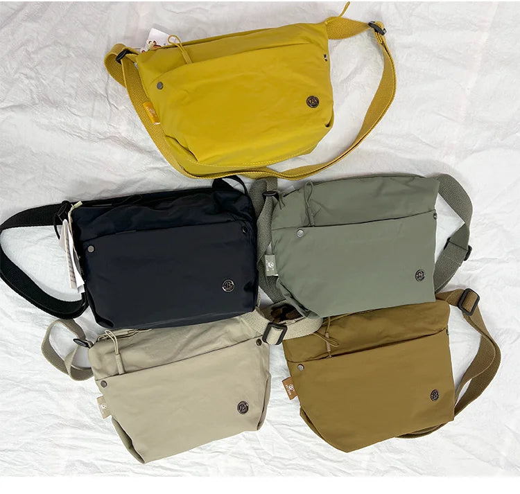 Ultra-light Nylon Crossbody Bag for Women Adjustable Wide Strap Lightweight Women's Bag Zipper Closure Stylish Messenger Bag
