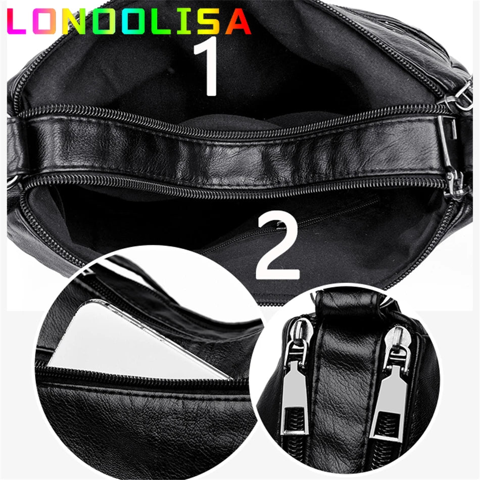 High Quality Women's Soft PU Leather Shoulder Bags Multi-Layer Pockets Classic Crossbody Bag Luxury Designer Handbags and Purses