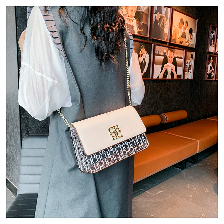 CH Pure Color Design Classic Ladies Crossbody Bag Fashion Luxury Brand Multi Embossed Ladies Handbag Ladies Shoulder Bag