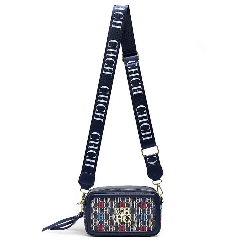 CH Women's Crossbody Bag Letter High Quality Bag Fashion Women's Elegant Shoulder Bag Square Design Solid Color Classic Trendy