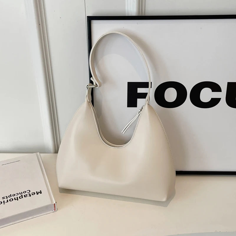 MOODS Fashion Underarm Shoulder Bags For Women PU Leather Pure Color Armpit Hobo Bag 2024 New Luxury Designer Purses And Handbag