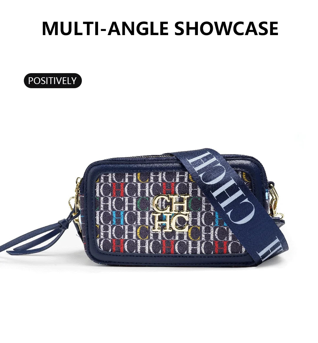 CH Women's Crossbody Bag Letter High Quality Bag Fashion Women's Elegant Shoulder Bag Square Design Solid Color Classic Trendy