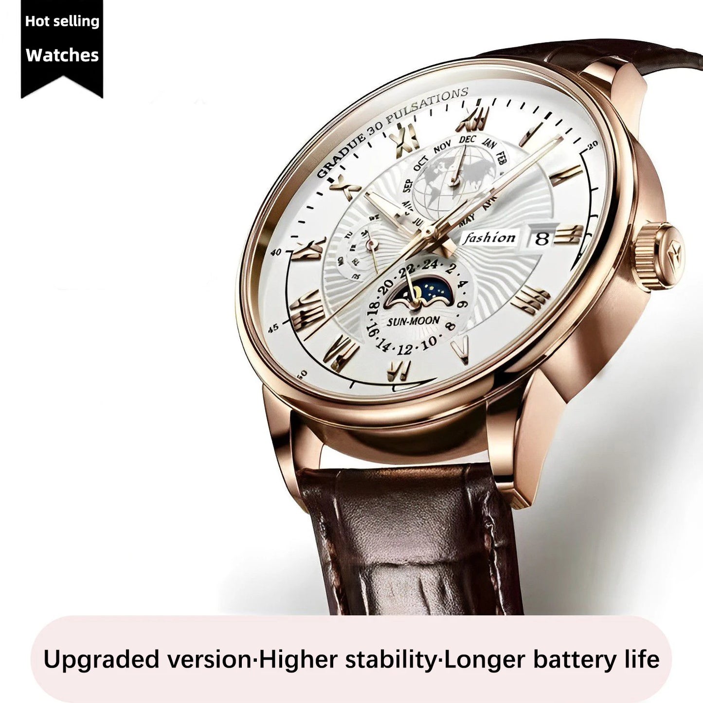 China Brand ACHENGY Men Watch Fashion Top Luxury Sport Men's Wristwatch Waterproof Luminous Leather Date Quartz Watches Manclock